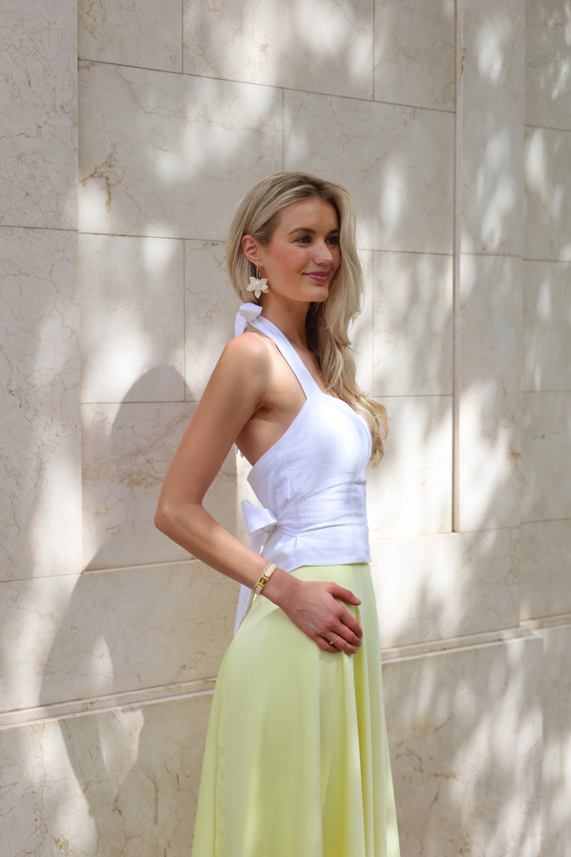 Florence Linen Top | Ivory