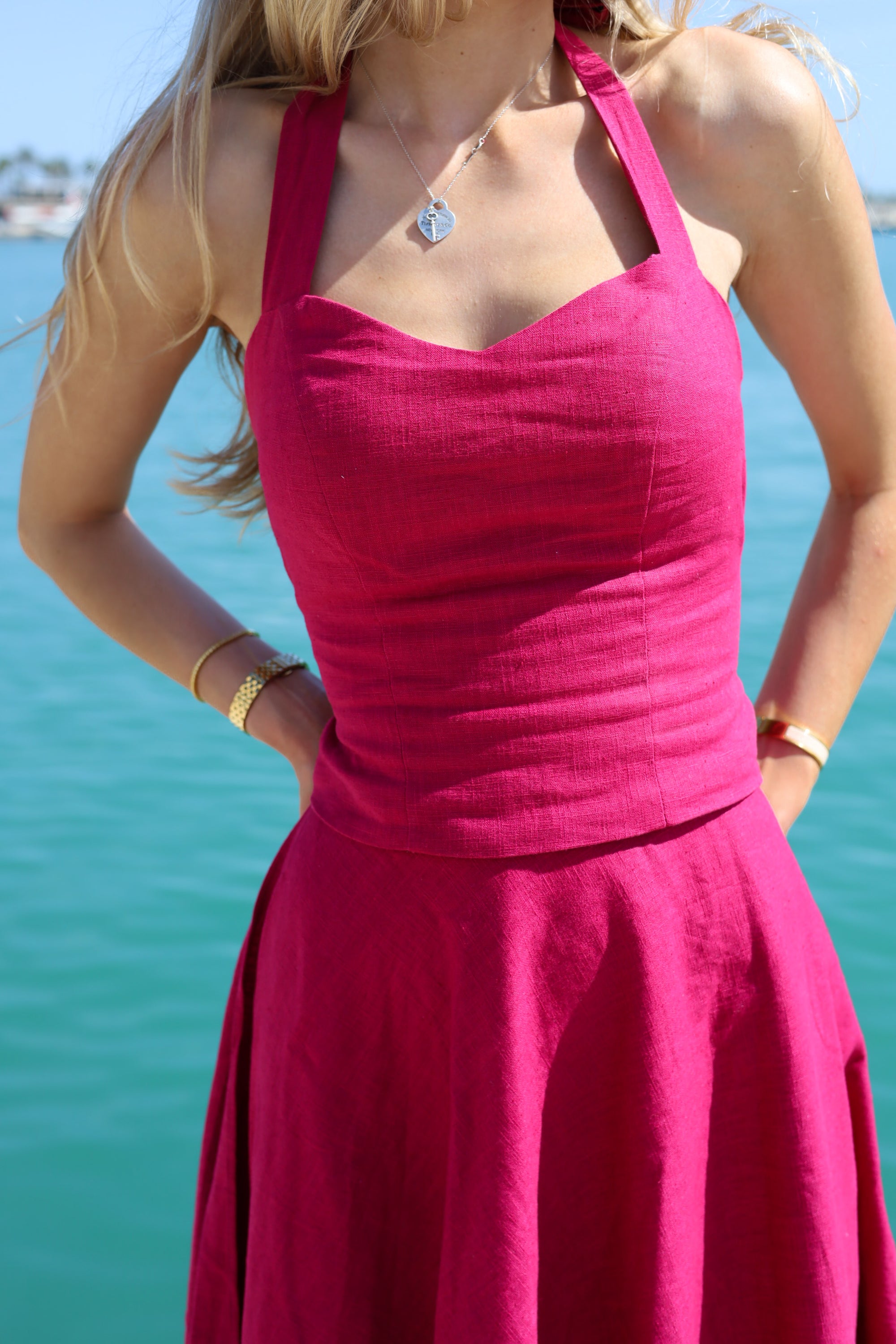 Florence Linen Top | Cherry