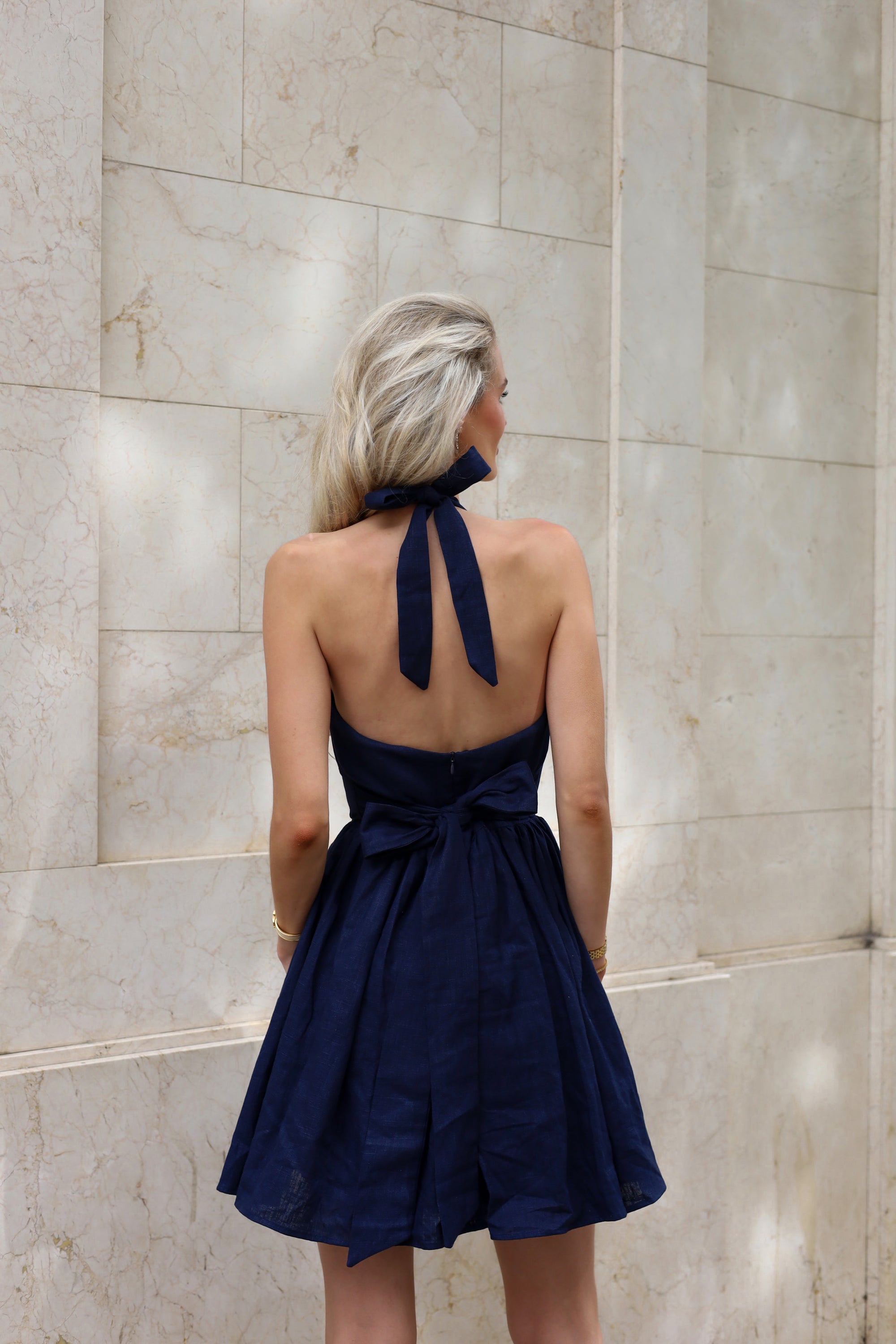 Cloud Linen Mini Dress | Navy