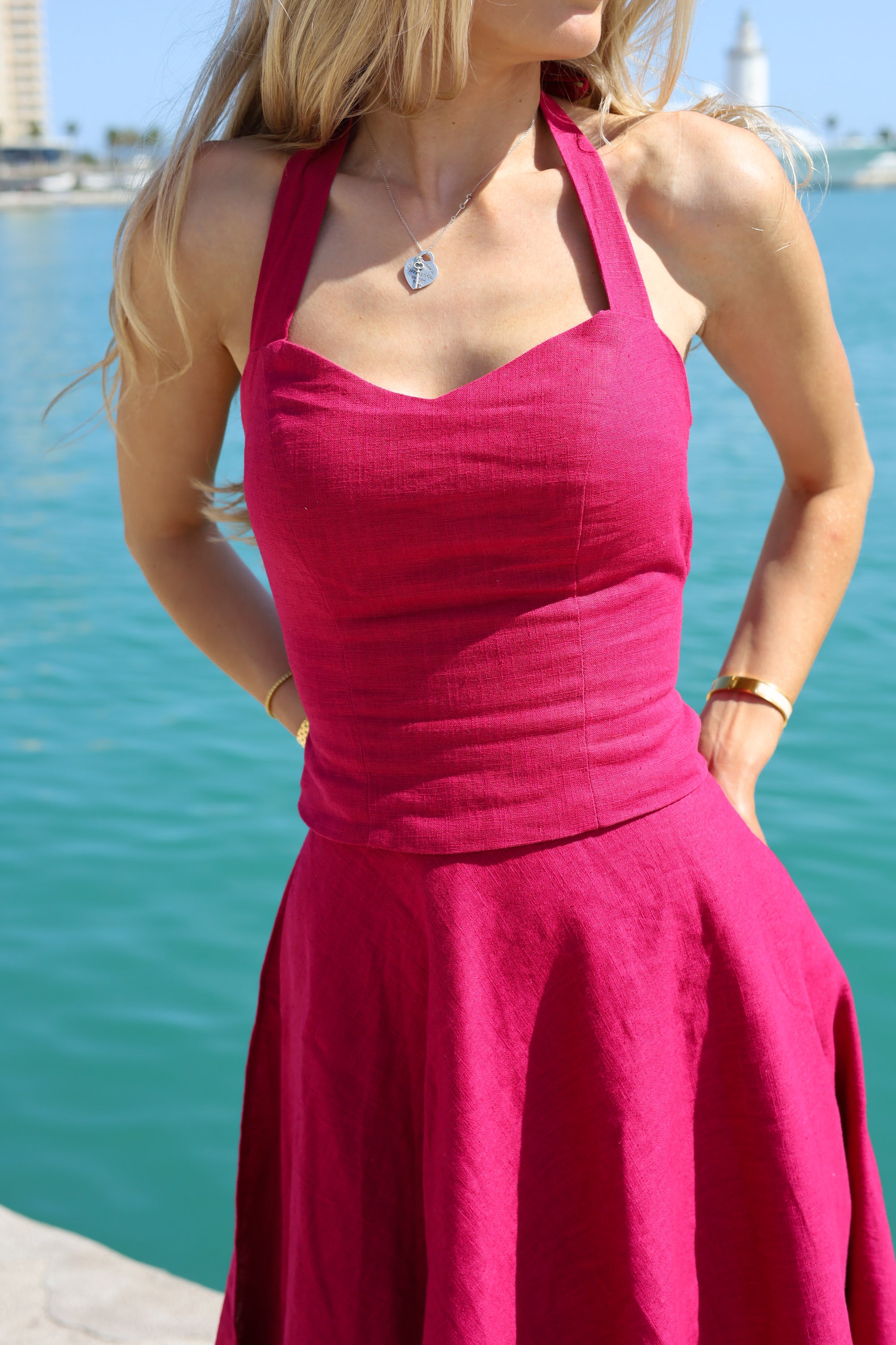 Florence Linen Top | Cherry