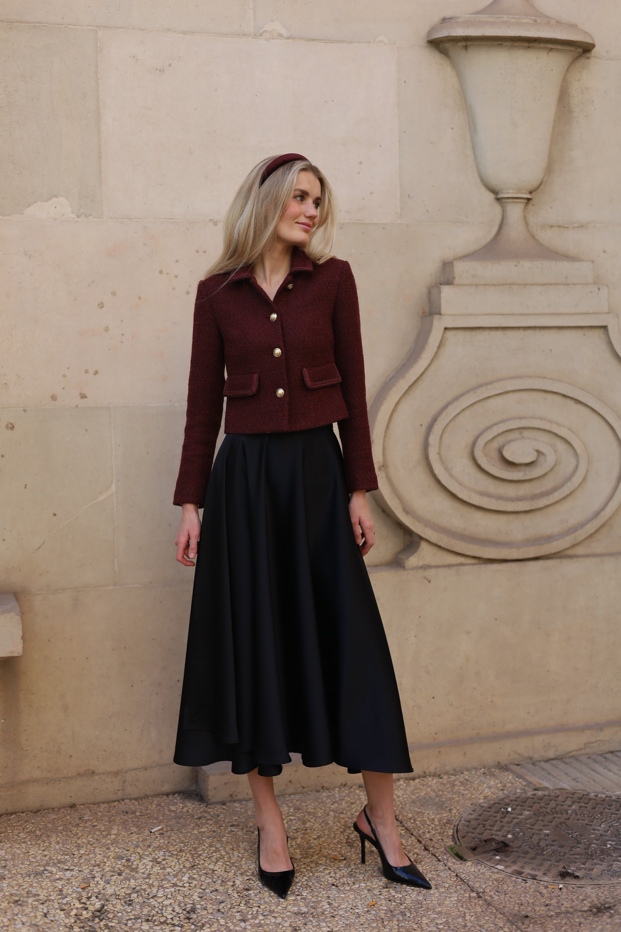 Wool Tweed Blazer | Bordeaux