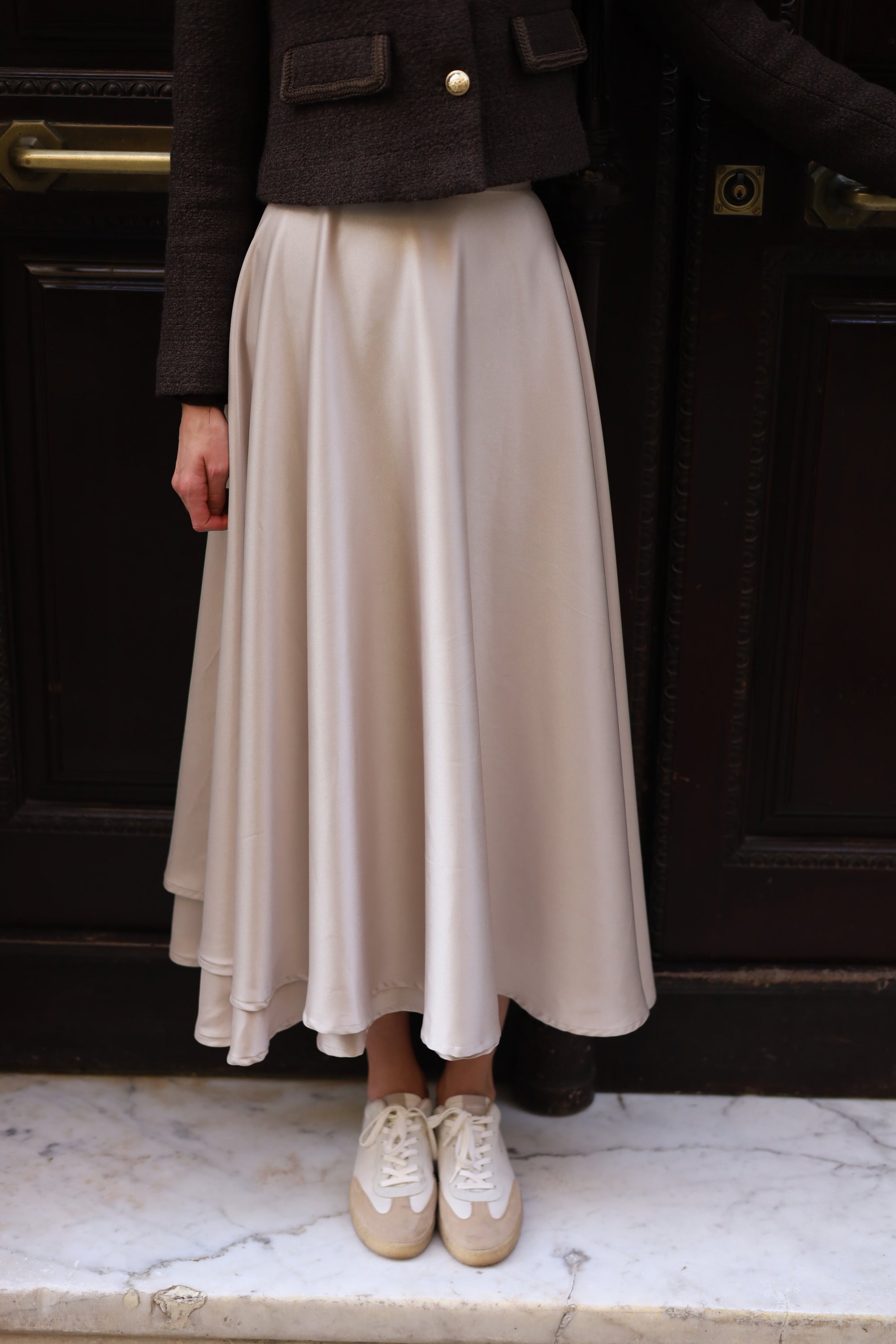Ballerina Midi Skirt | Champagne