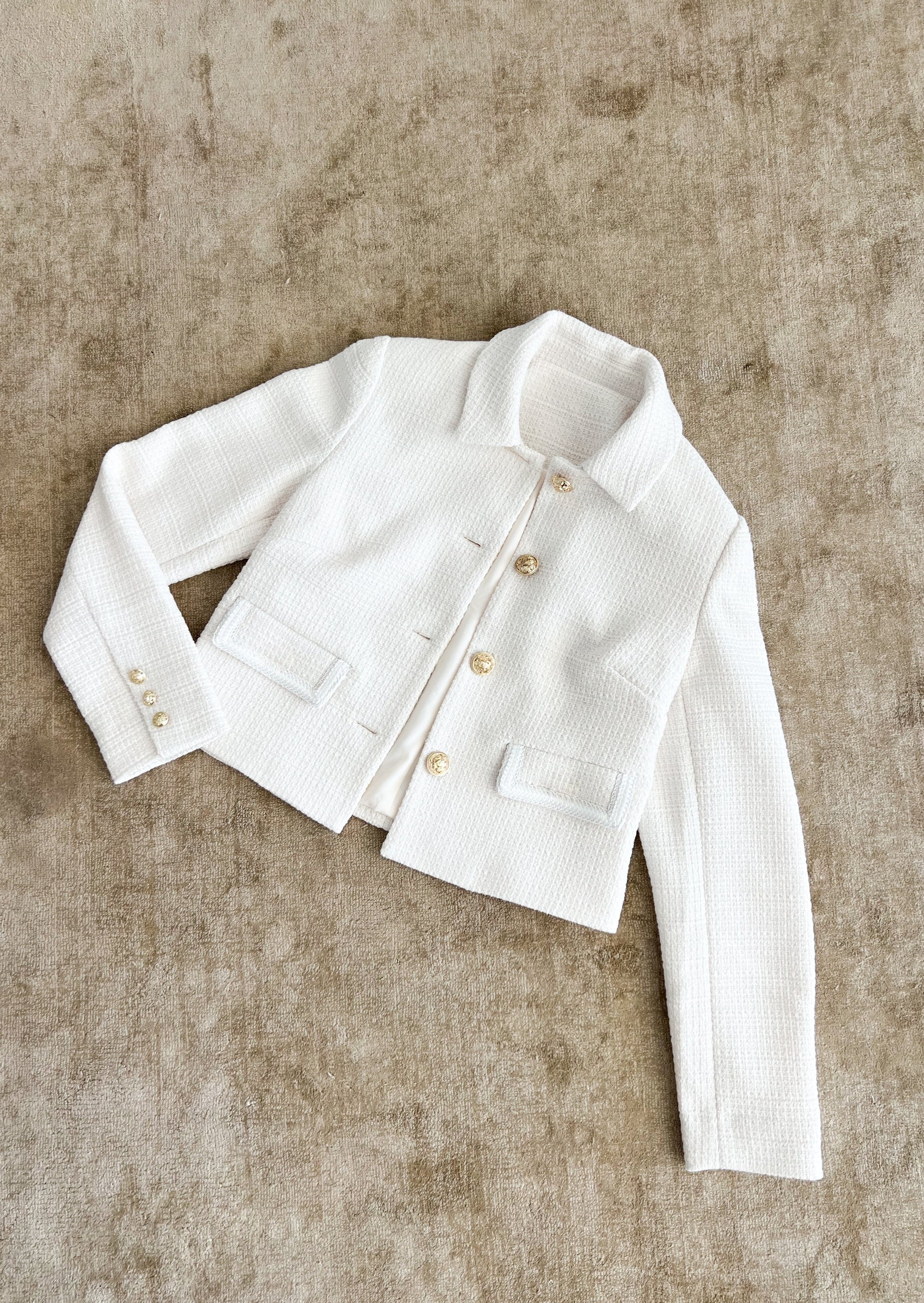 Wool Tweed Blazer | Cream