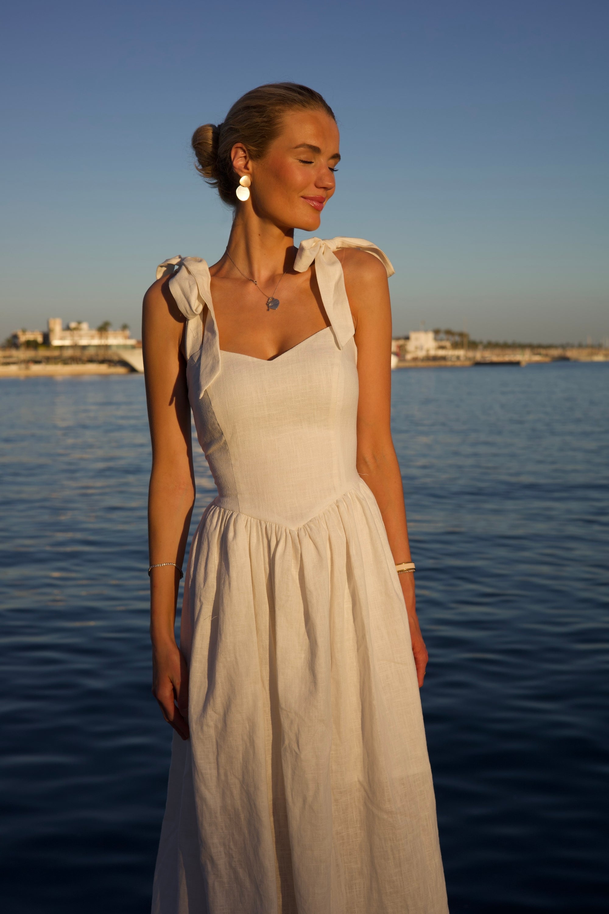 Cloud Linen Midi Dress | Ivory