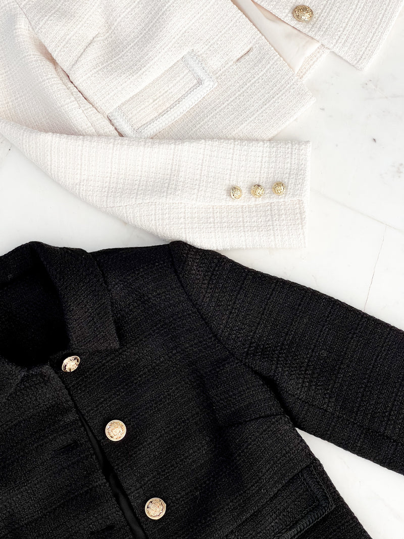 Tweed bouclé Jacket | Noir
