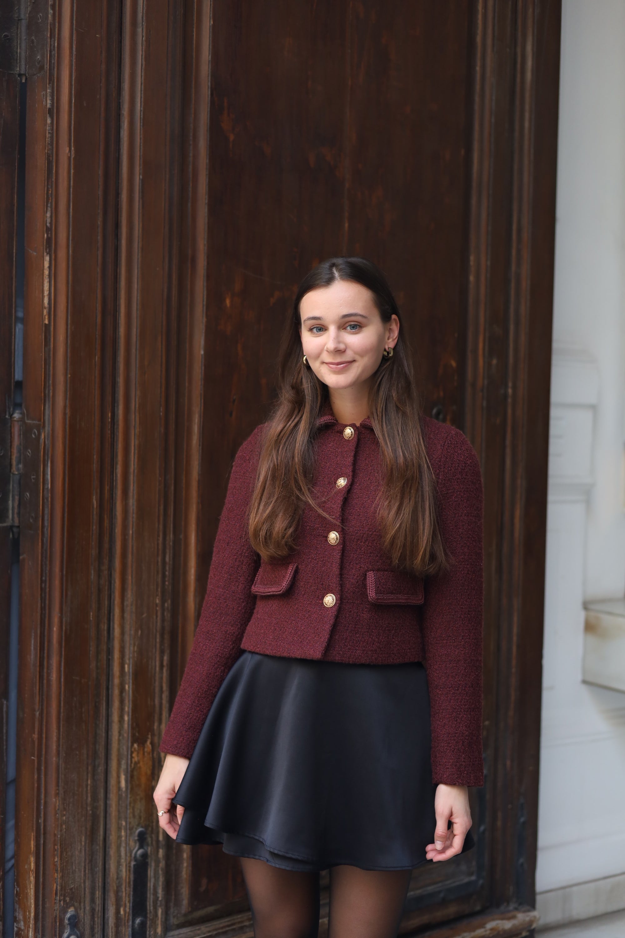 Wool Tweed Blazer | Bordeaux